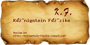 Königstein Füzike névjegykártya